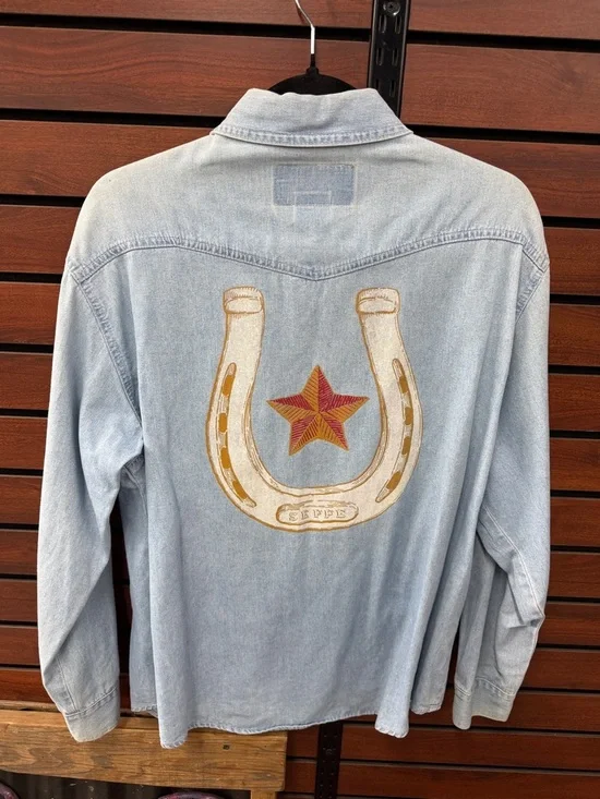 Rancho Deluxe Light Wash Denim Western Shirt - Picture 4 of 7